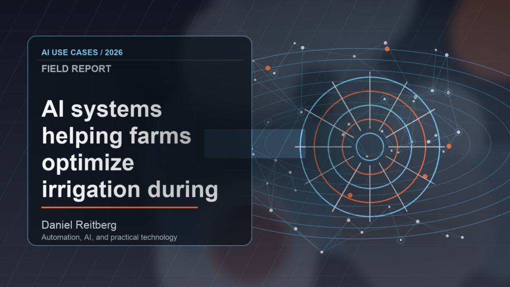 AI systems helping farms optimize irrigation during drought conditions: From Experiment to Everyday Use